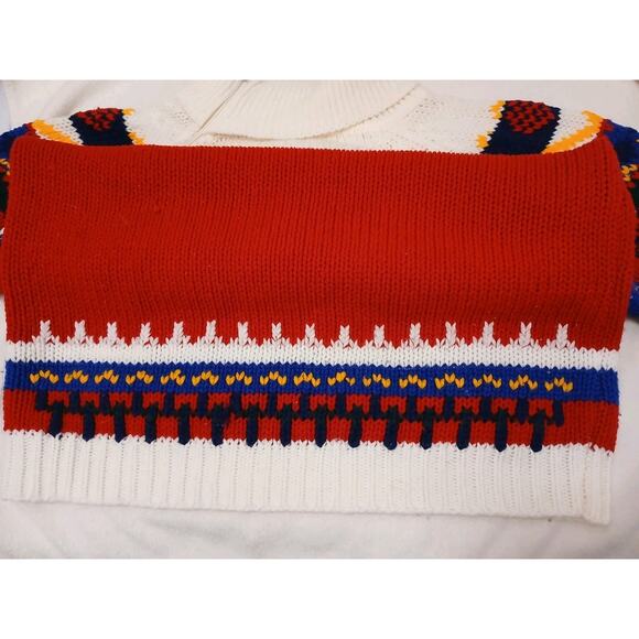 Vintage Handmade Knit Fair Isle Nordic Sweater Sz S/M Boho Granny Ski Lodge Art - Picture 8 of 16